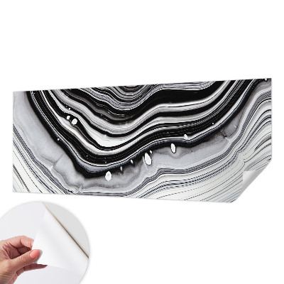 Self-adhesive wall mural with an optical waves design