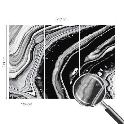Stick-on wall mural with a monochromatic waves design
