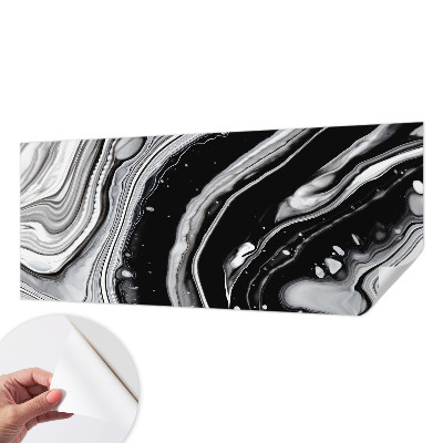 Stick-on wall mural with a monochromatic waves design