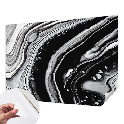 Stick-on wall mural with a monochromatic waves design