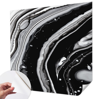 Stick-on wall mural with a monochromatic waves design