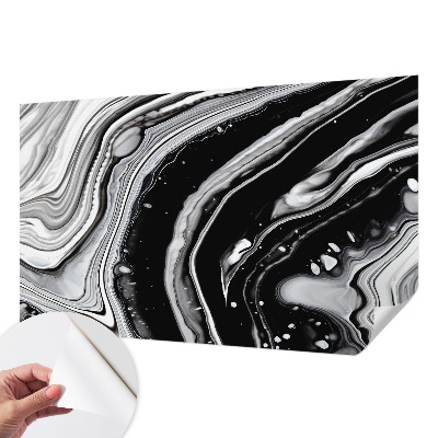 Stick-on wall mural with a monochromatic waves design