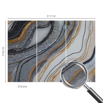 Self-adhesive photo wallpaper with a stone waves design