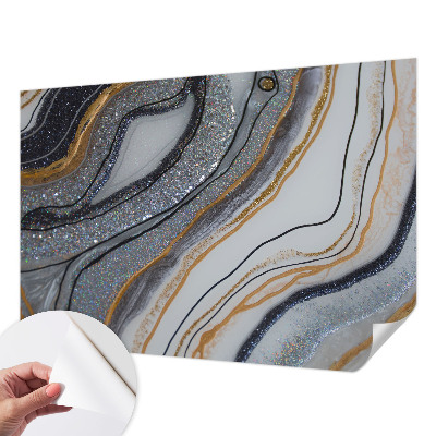 Self-adhesive photo wallpaper with a stone waves design