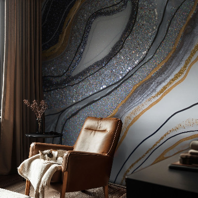 Self-adhesive photo wallpaper with a stone waves design