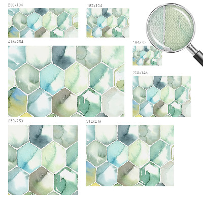 Removable wall mural with a pastel hexagon pattern