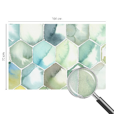Removable wall mural with a pastel hexagon pattern