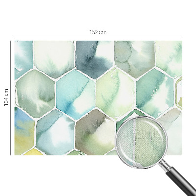 Removable wall mural with a pastel hexagon pattern