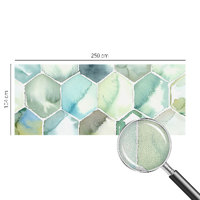 Removable wall mural with a pastel hexagon pattern