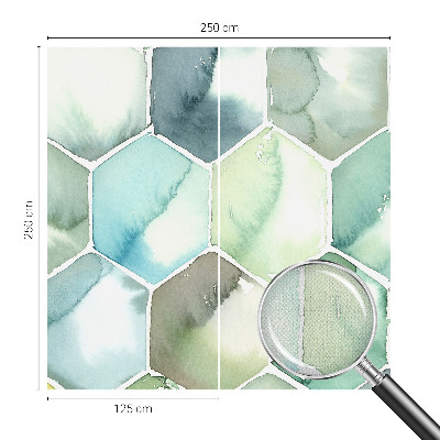 Removable wall mural with a pastel hexagon pattern