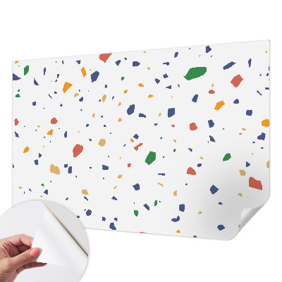 Peel and stick wall mural for living room featuring a rainbow pieces design