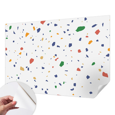 Peel and stick wall mural for living room featuring a rainbow pieces design
