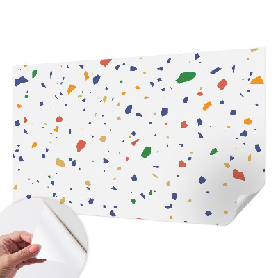 Peel and stick wall mural for living room featuring a rainbow pieces design