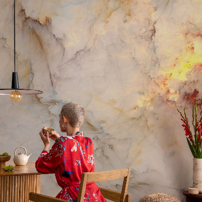 Peel and stick wall mural for bedroom featuring a colorful landscape
