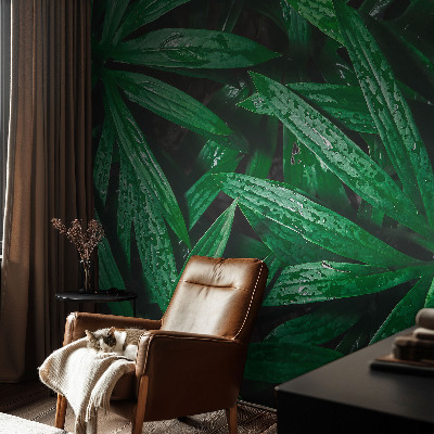 Peel and stick wall mural for kids' room with a natural greenery design