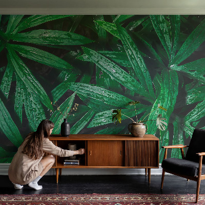 Peel and stick wall mural for kids' room with a natural greenery design