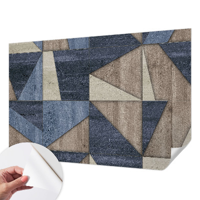 Nursery wall mural with geometric patterns