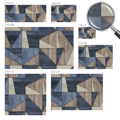 Nursery wall mural with geometric patterns