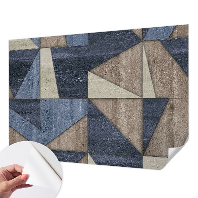 Nursery wall mural with geometric patterns