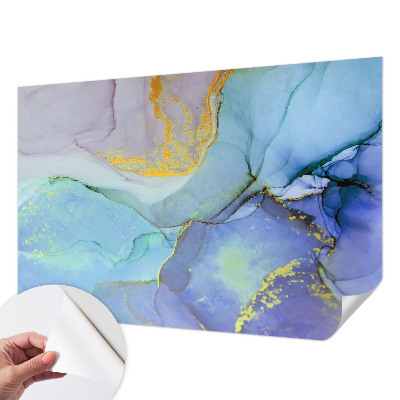 3D photo wallpaper mural with watercolor shapes design
