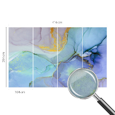 3D photo wallpaper mural with watercolor shapes design