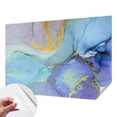 3D photo wallpaper mural with watercolor shapes design