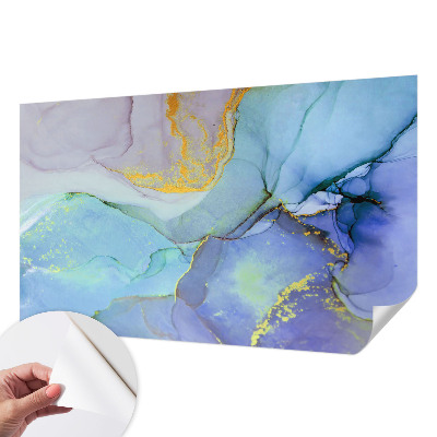 3D photo wallpaper mural with watercolor shapes design