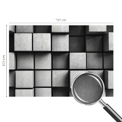3D wall mural with a geometric cubes design