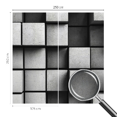 3D wall mural with a geometric cubes design