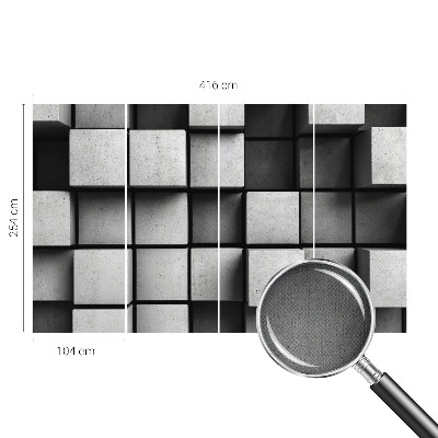 3D wall mural with a geometric cubes design