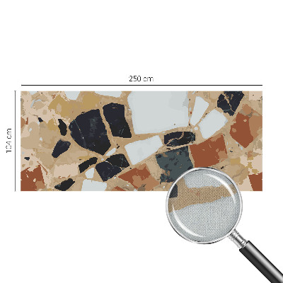 Children's wall mural with a rustic stone design