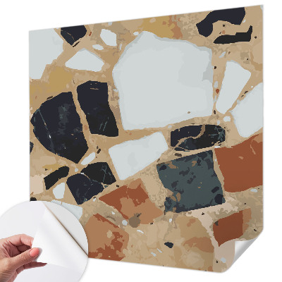 Children's wall mural with a rustic stone design