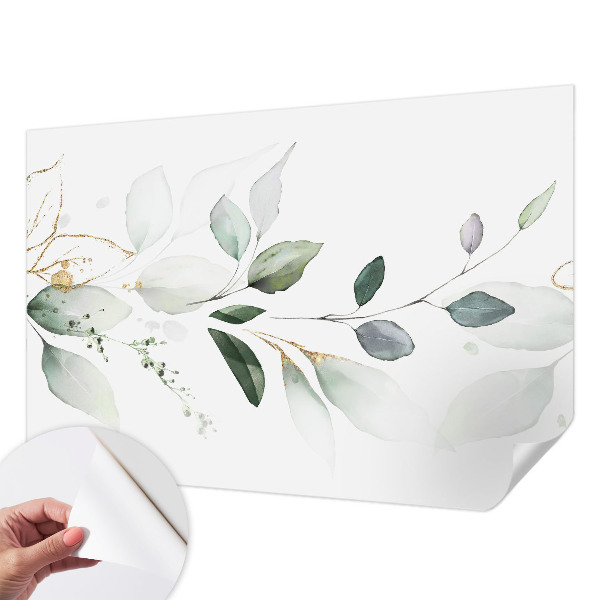 Self-adhesive wall mural Green leaves