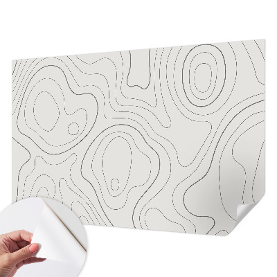 Peel and stick wallpaper mural with fluid lines design