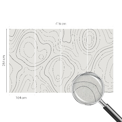 Peel and stick wallpaper mural with fluid lines design