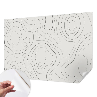 Peel and stick wallpaper mural with fluid lines design