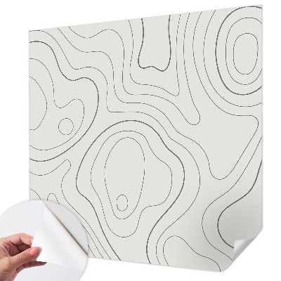 Peel and stick wallpaper mural with fluid lines design