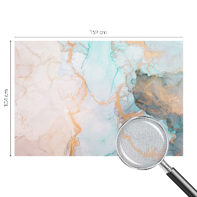 Stick-on wall mural with watercolor waves