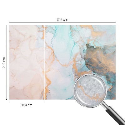 Stick-on wall mural with watercolor waves