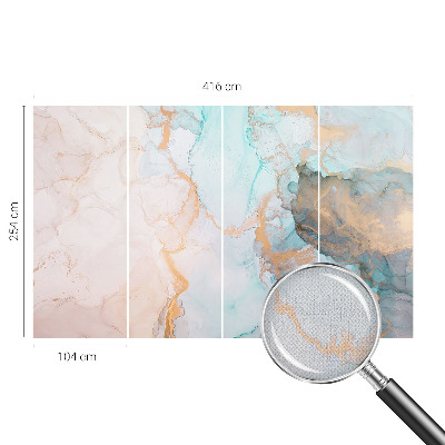 Stick-on wall mural with watercolor waves
