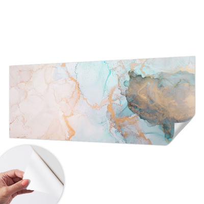 Stick-on wall mural with watercolor waves