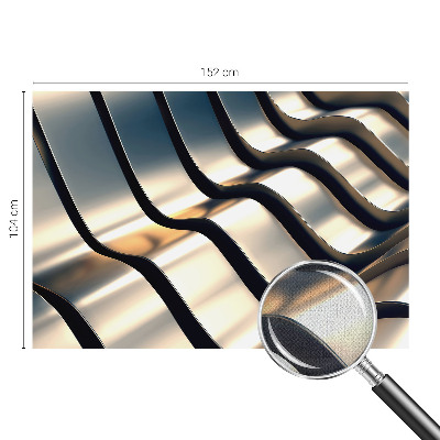 Removable wall mural wallpaper with a metal waves design