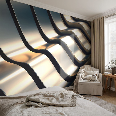 Removable wall mural wallpaper Metal waves