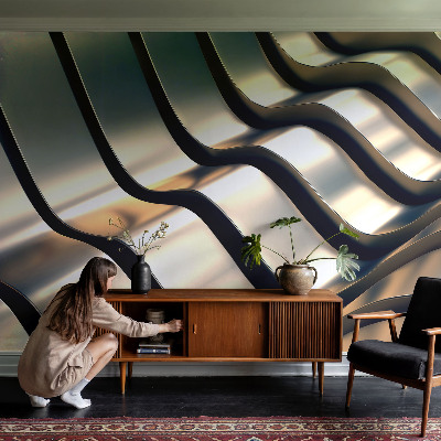 Removable wall mural wallpaper Metal waves