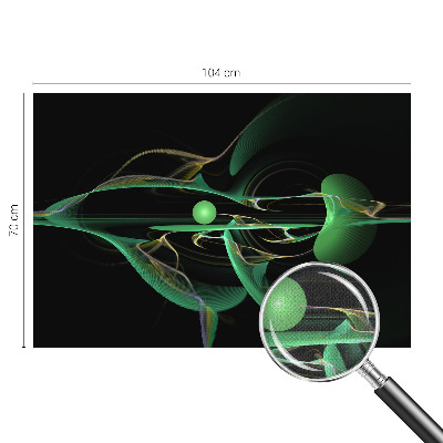 Peel and stick wall mural for living room with a green waves pattern