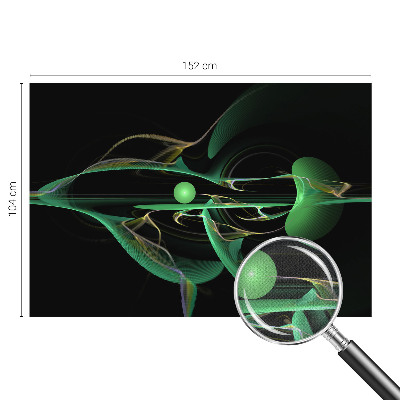 Peel and stick wall mural for living room Green waves