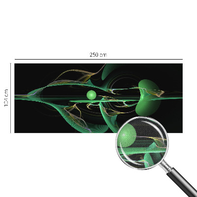 Peel and stick wall mural for living room Green waves