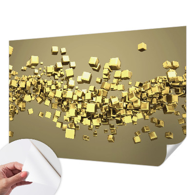 Nursery wall mural with a creative cubes design