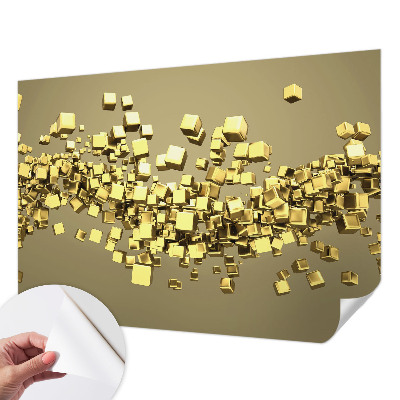 Nursery wall mural with a creative cubes design