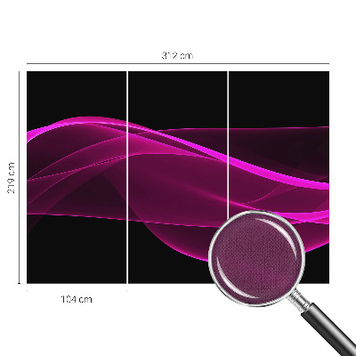3D wall mural with pink ribbon pattern